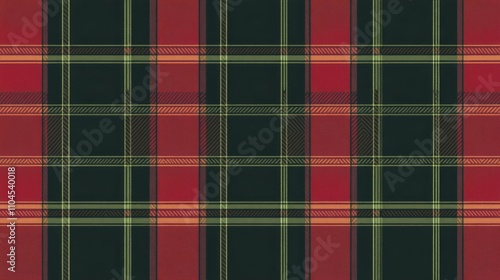 Red and Black Plaid Textile Pattern Geometric Grid Composition