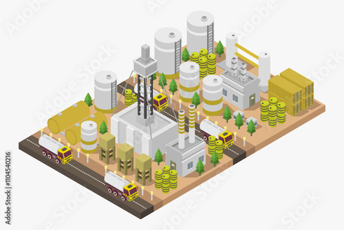 Oil and gas land drilling rig isometric