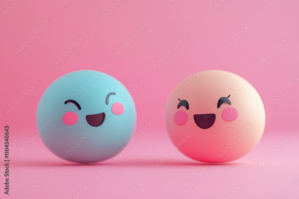 3d cute text bubbles.