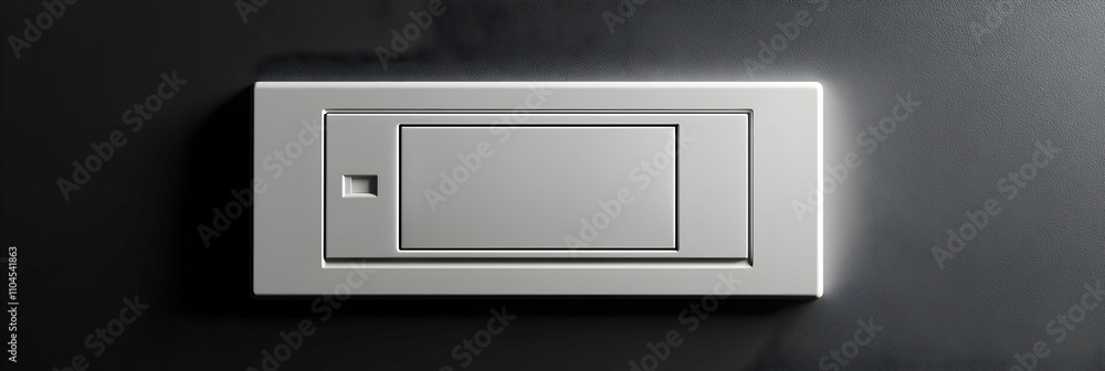 3D Render of a White Rectangular Light Switch on a Dark Gray Wall 3D Render of a White Rectangular Light Switch on a Dark Gray Wall