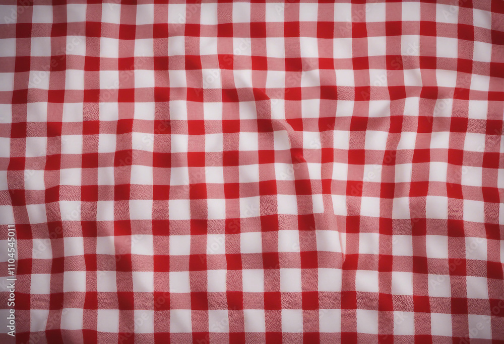 Red and white checkered tablecloth Top view table cloth texture background Red gingham pattern fabri Red and white checkered tablecloth Top view table cloth texture background Red gingham pattern fabri