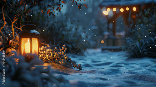 Christmas Lantern in the Snow – Warm Glow in a Winter Wonderland