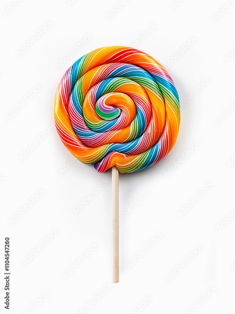 Rainbow lollipop isolated on white background with clipping path Rainbow lollipop isolated on white background with clipping path
