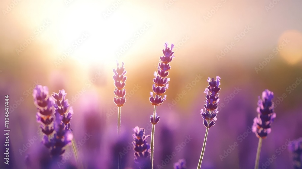 Lavender field stretches to the horizon under a warm sun, creating a tranquil atmosphere essential for Earth Day celebrations Lavender field stretches to the horizon under a warm sun, creating a tranquil atmosphere essential for Earth Day celebrations