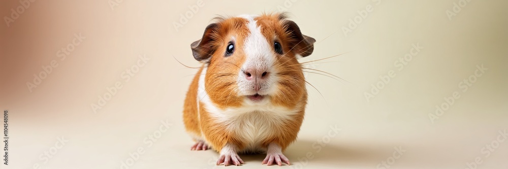 A charming guinea pig showcases its personality in adorable pose. A charming guinea pig showcases its personality in adorable pose.