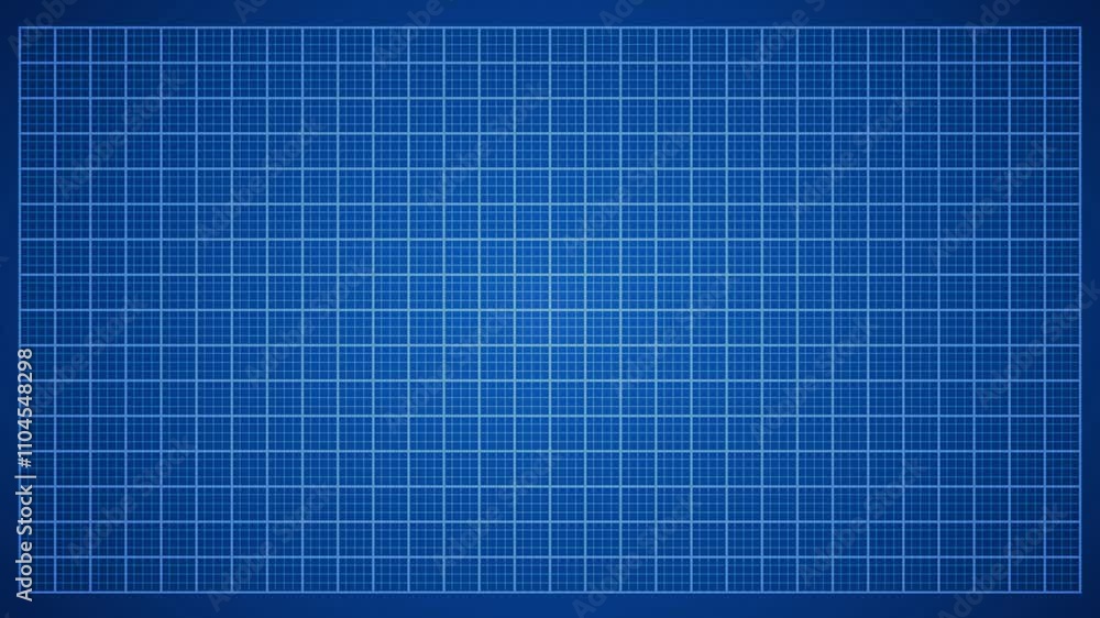 Repeatin blue print background or millimeter paper pattern with grid lines for design projects and animations. Technical looking backdrop for presentation of mechanical or acrchitecture early design.
