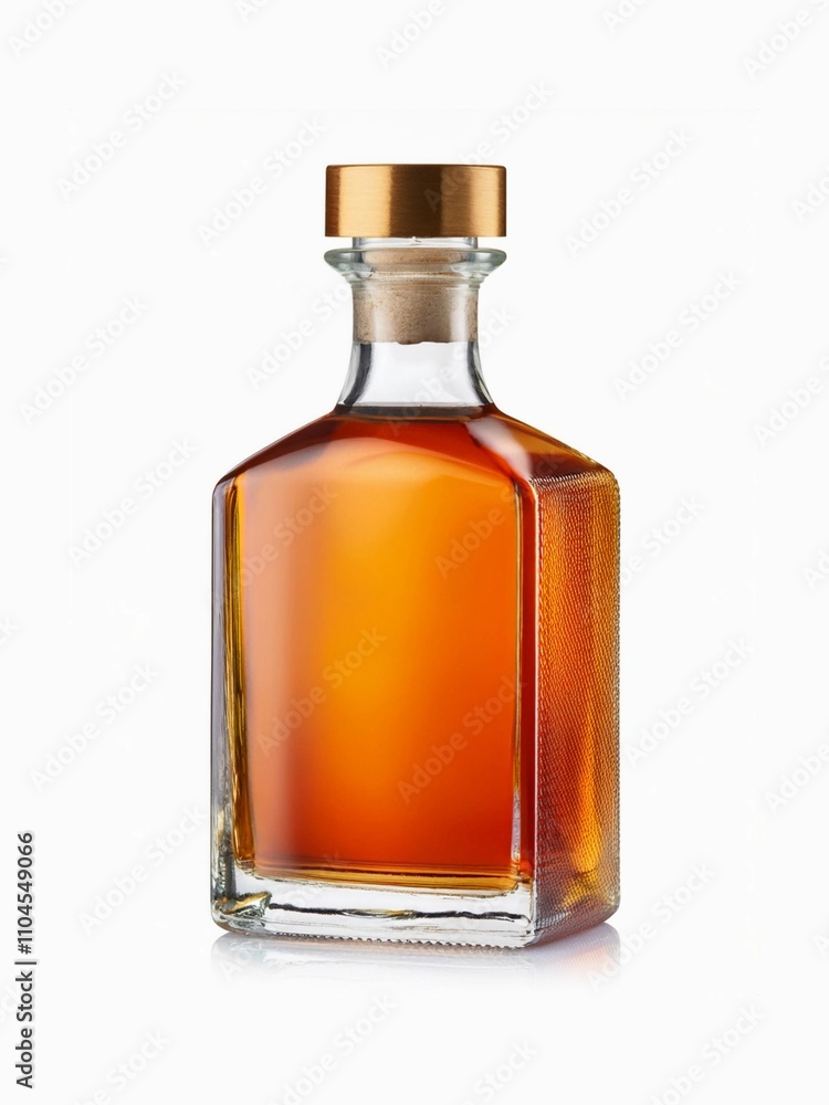 Whiskey in decorated crystal glass bottle, whisky or bourbon in vintage bottle isolated on white, clipping path Whiskey in decorated crystal glass bottle, whisky or bourbon in vintage bottle isolated on white, clipping path
