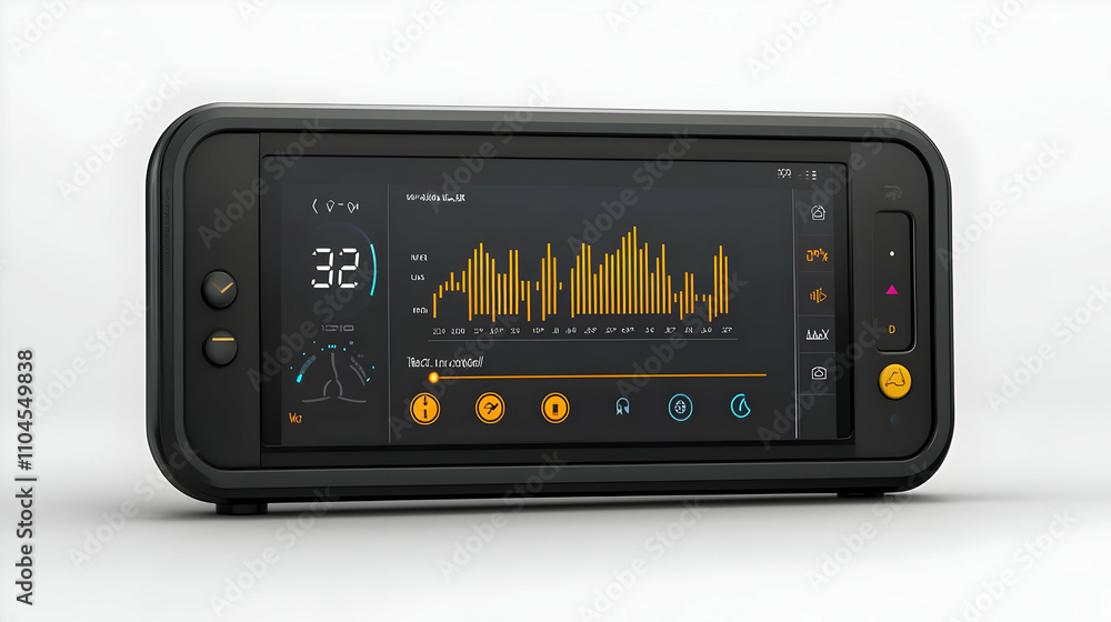 3D Render of a Futuristic Black Smart Device 3D Render of a Futuristic Black Smart Device