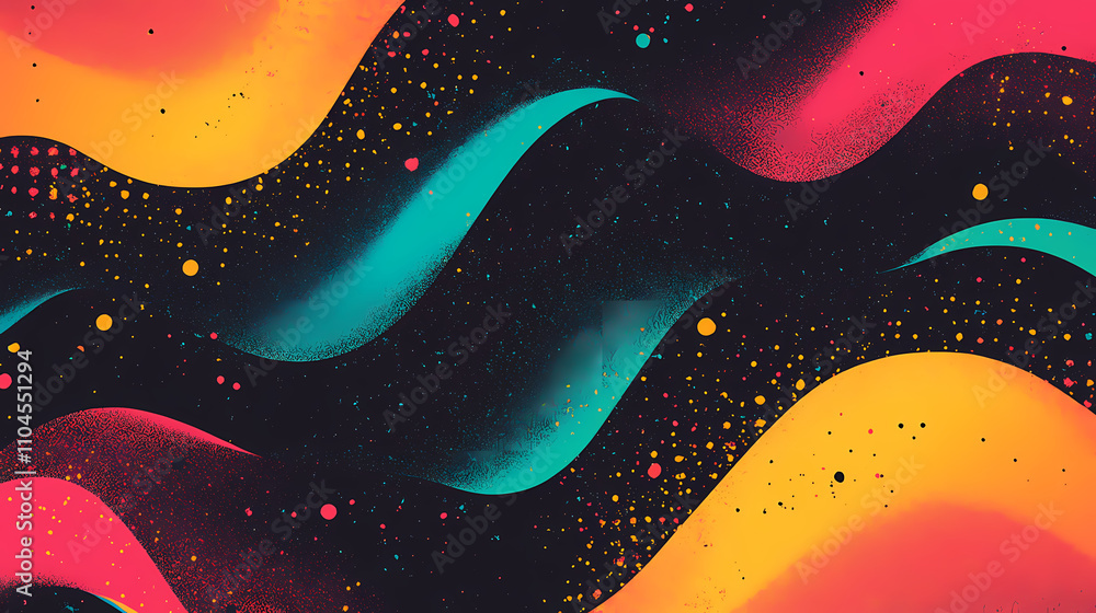 Gradient backdrop with a retro film grain texture featuring a blurred chromatic design and vintage noise effect in vibrant colors. Chromatic. Illustration Gradient backdrop with a retro film grain texture featuring a blurred chromatic design and vintage noise effect in vibrant colors. Chromatic. Illustration