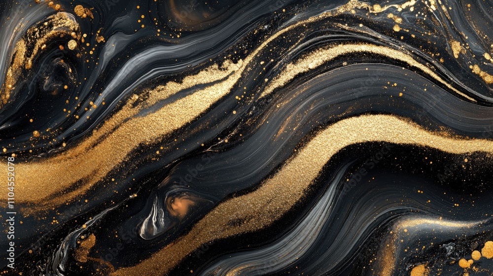 Gold and black sulfur particles swirling together in an abstract background, textured layers and shadowy depths with warm highlights, subtle sparkle Gold and black sulfur particles swirling together in an abstract background, textured layers and shadowy depths with warm highlights, subtle sparkle