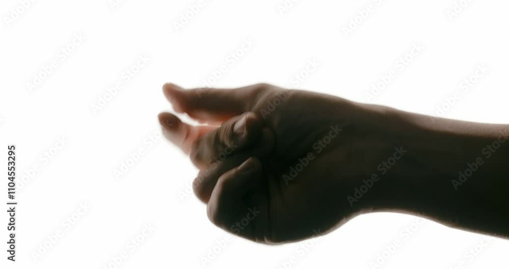 Close-up video showing smooth hand movements: fist rotation, finger bending and unbending on a white background. Suitable for projects involving gestures, communication, motor skills. Close-up video showing smooth hand movements: fist rotation, finger bending and unbending on a white background. Suitable for projects involving gestures, communication, motor skills.