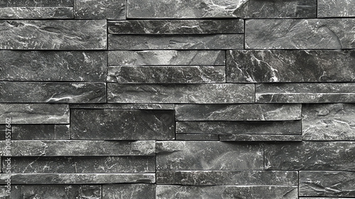 Monochrome gray stone pattern creating a sleek and modern texture for interior design photo