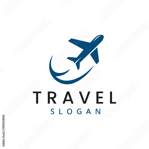 Travel business logo flying plane in logo Template