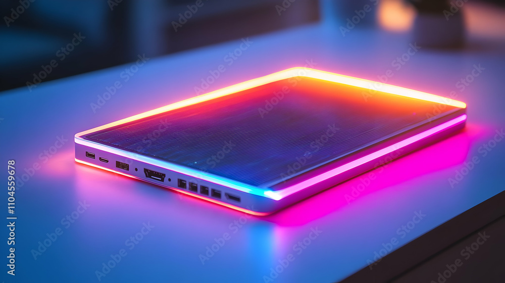 Neon Glow Tech Gadget Illustration Neon Glow Tech Gadget Illustration