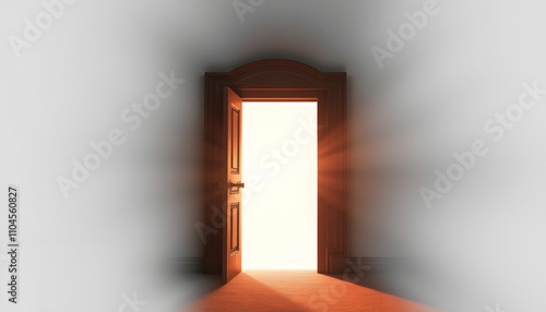 Open door, magic isolated with white highlights, png photo