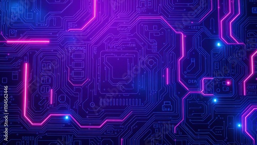 Wallpaper Mural Abstract digital technology background with circuit patterns and glowing lights, background, digital, patterns Torontodigital.ca