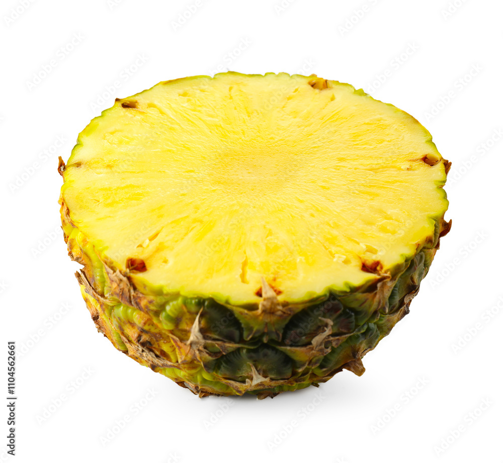 Piece of ripe pineapple isolated on white Piece of ripe pineapple isolated on white