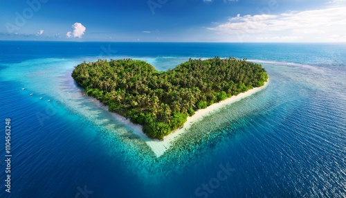 Paradise Island in the form of heart photo