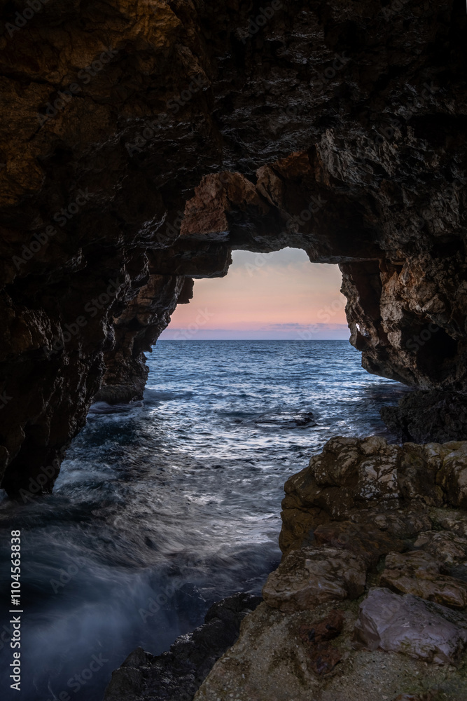 landscape natural sea stone cave landscape natural sea stone cave