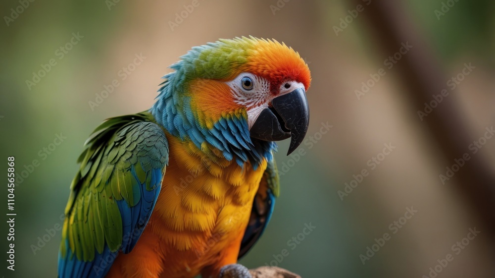 Vibrant Sun Conure parrot portrait. Vibrant Sun Conure parrot portrait.