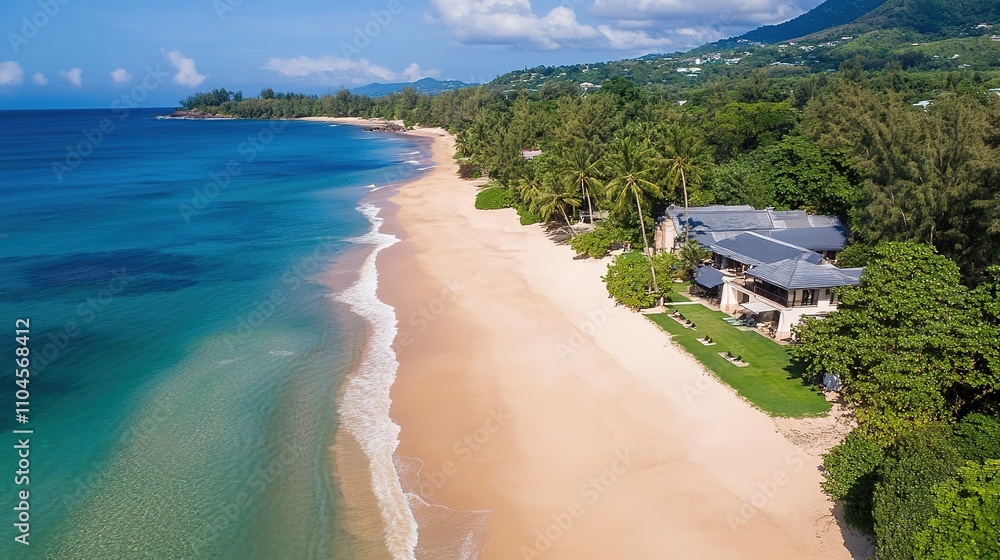 A magnificent beachfront villa, nestled along the shore, with stunning ocean views and a luxurious, tranquil atmosphere, perfect for a serene getaway. A magnificent beachfront villa, nestled along the shore, with stunning ocean views and a luxurious, tranquil atmosphere, perfect for a serene getaway.