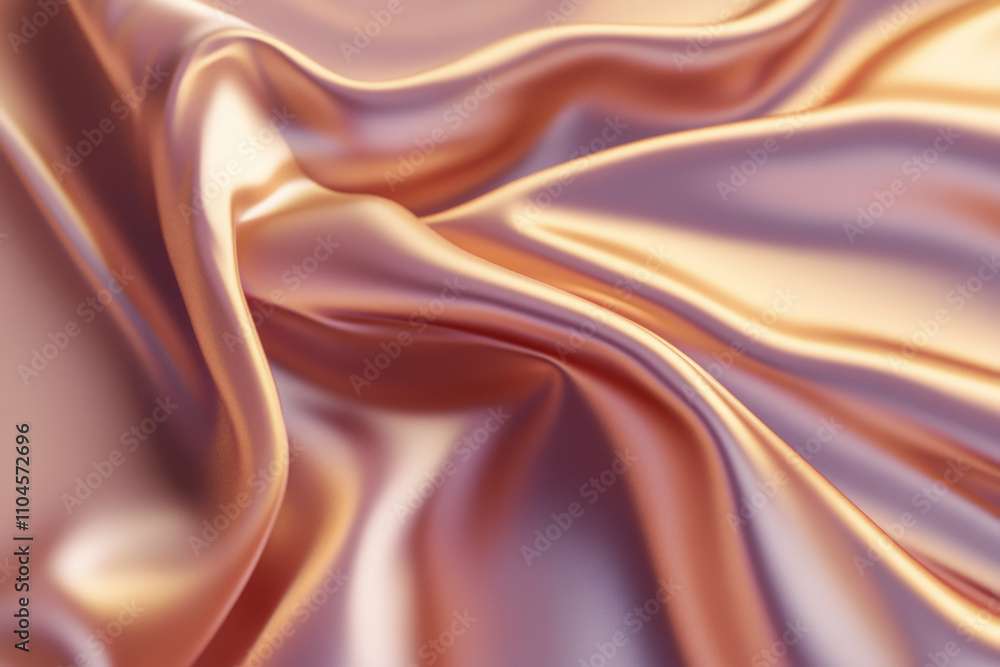 Obraz premium Smooth satin fabric texture, flowing folds in deep red tones with a luxurious glossy finish