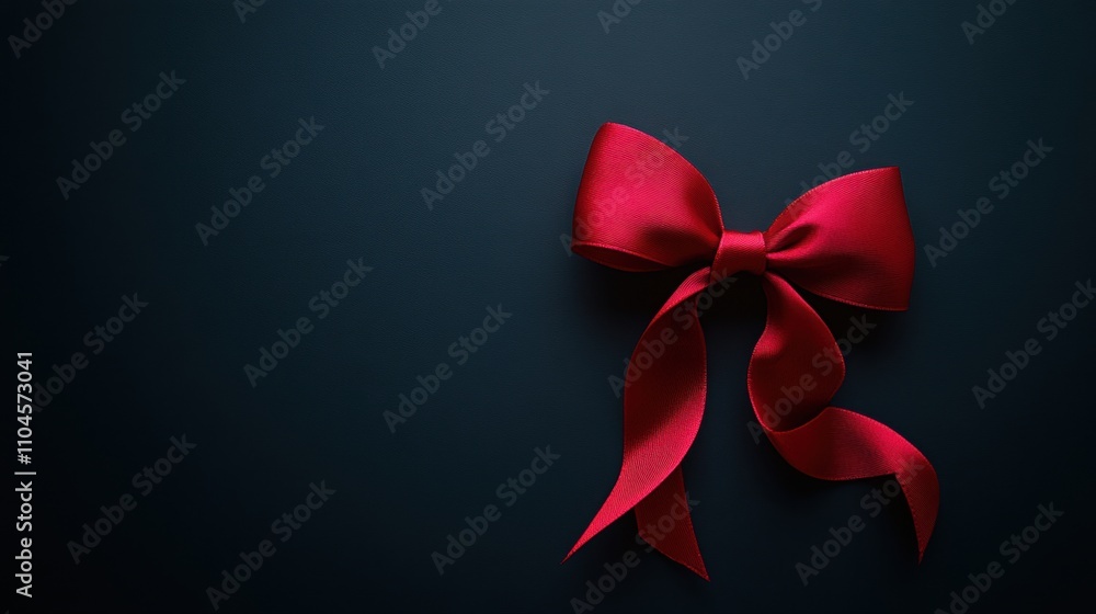 Elegant Red Satin Bow on Dark Background Perfect for Holiday Gifts, Celebrations, or Craft Projects, Adding a Touch of Luxury and Style to Any Presentation or Decoration Elegant Red Satin Bow on Dark Background Perfect for Holiday Gifts, Celebrations, or Craft Projects, Adding a Touch of Luxury and Style to Any Presentation or Decoration