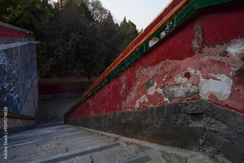 Steps leading to Dvipa on the south side of Xumi Lingjing Site of Summer Palace in Beijing photo