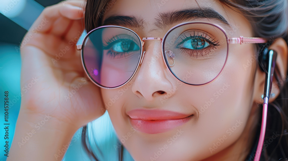 Meet the friendly voice behind customer support, bright and cheerful, ready to assist you in a modern office vibe. Meet the friendly voice behind customer support, bright and cheerful, ready to assist you in a modern office vibe.
