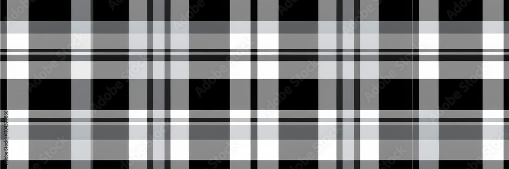 Seamless tartan black and white pattern with intersecting horizontal and vertical lines, black and white, texture Seamless tartan black and white pattern with intersecting horizontal and vertical lines, black and white, texture