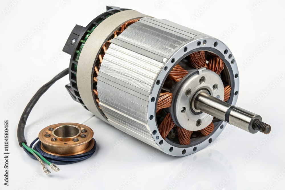 Realistic Brushless DC Motor on a Clean White Background - Detailed ...