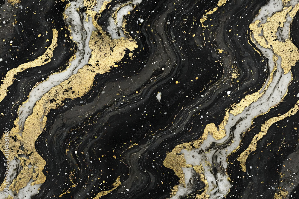 Abstract Black, Gold, White Marble Texture Background, Swirling, Elegant Design for Luxury Projects Abstract Black, Gold, White Marble Texture Background, Swirling, Elegant Design for Luxury Projects