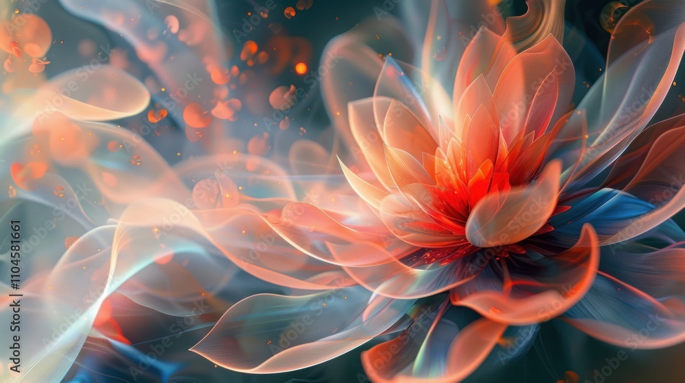 Abstract fiery orange flower. Abstract fiery orange flower.