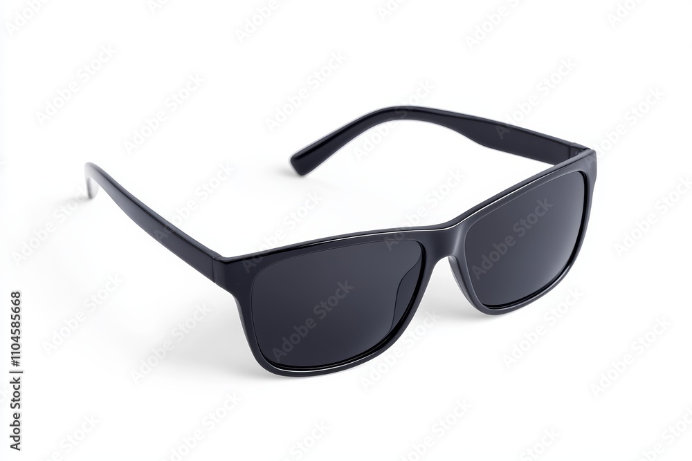 A pair of sunglasses with a black frame A pair of sunglasses with a black frame