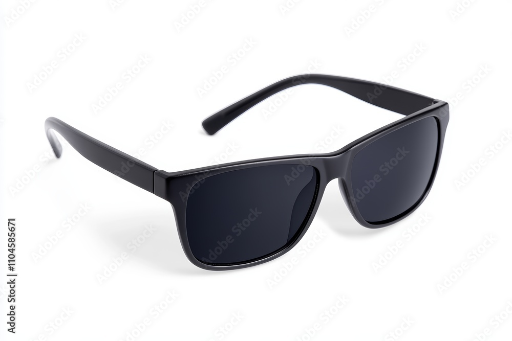 A pair of sunglasses with a black frame A pair of sunglasses with a black frame