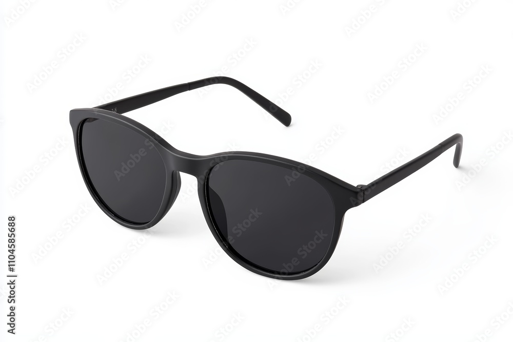 A pair of sunglasses with a black frame A pair of sunglasses with a black frame