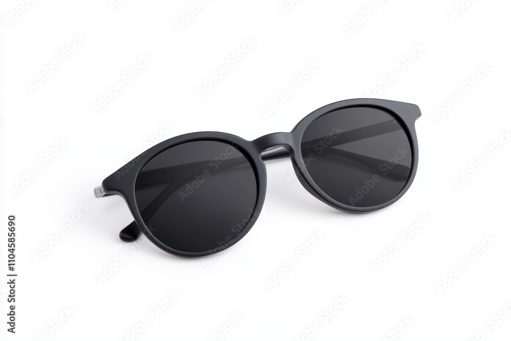 A pair of sunglasses with a black frame and a black lens A pair of sunglasses with a black frame and a black lens