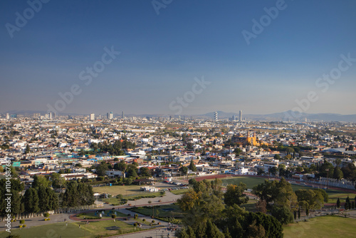 vista de pueblo magico de cholula puebla en mexico