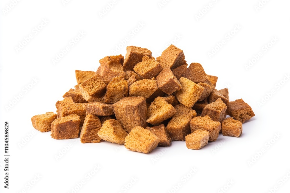 A pile of crumbs on a white background A pile of crumbs on a white background