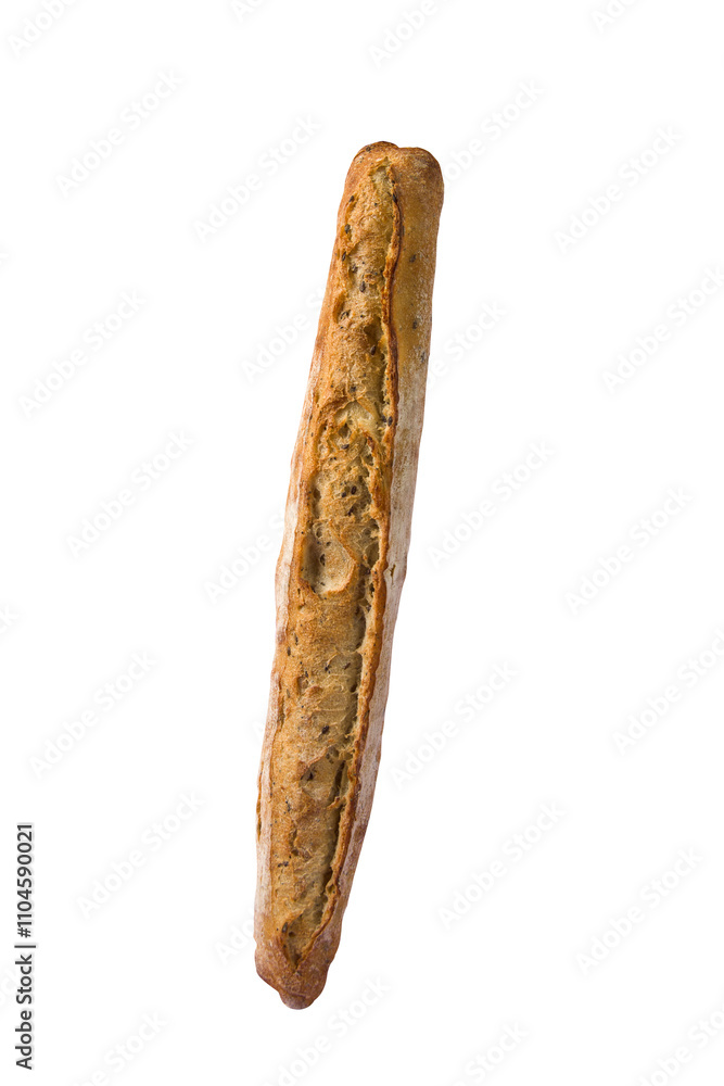 Isolated Rustic Whole Grain Baguette with Seeds - PNG Isolated Rustic Whole Grain Baguette with Seeds - PNG