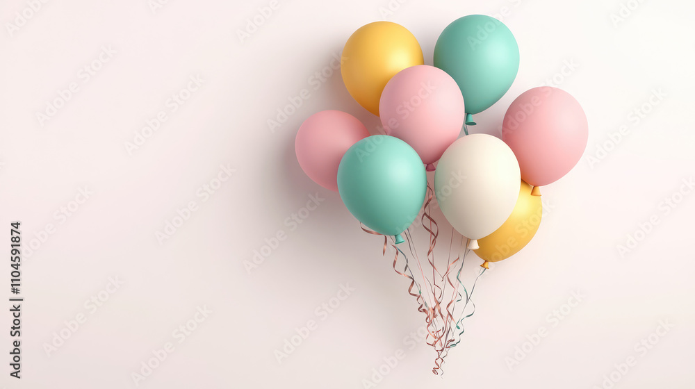 A bunch of colorful balloons floating in the air A bunch of colorful balloons floating in the air
