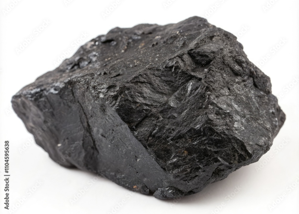 High-Quality Macro Photography of Isolated Coal Stone on White Background for Natural Resource and Geology Enthusiasts High-Quality Macro Photography of Isolated Coal Stone on White Background for Natural Resource and Geology Enthusiasts