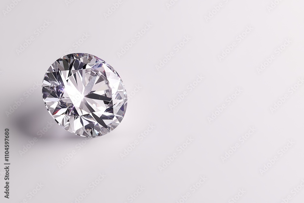 A diamond is sitting on a white background A diamond is sitting on a white background