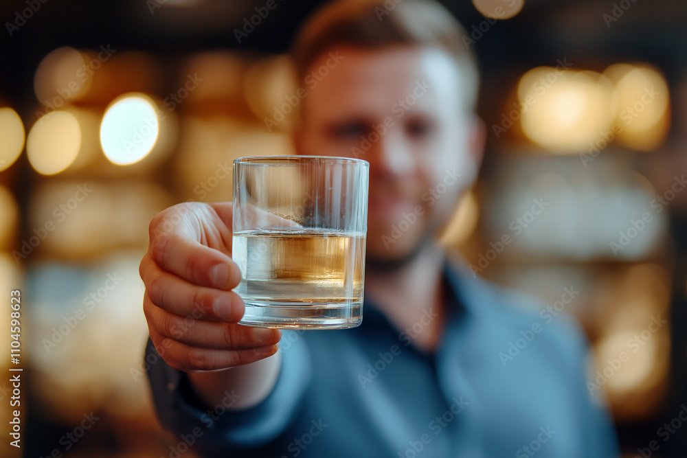 A man holding up water in his hand, with half of the glass showing a clear cup of pure, clean water.
A man holding up water in his hand, with half of the glass showing a clear cup of pure, clean water.