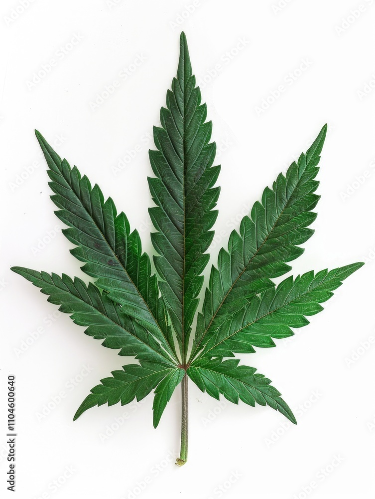 High-quality image of a green cannabis leaf on white background, suitable for microstock use. High-quality image of a green cannabis leaf on white background, suitable for microstock use.