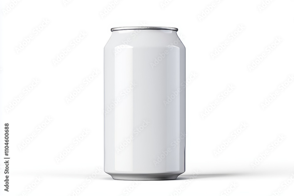 A can of soda is sitting on a white background A can of soda is sitting on a white background