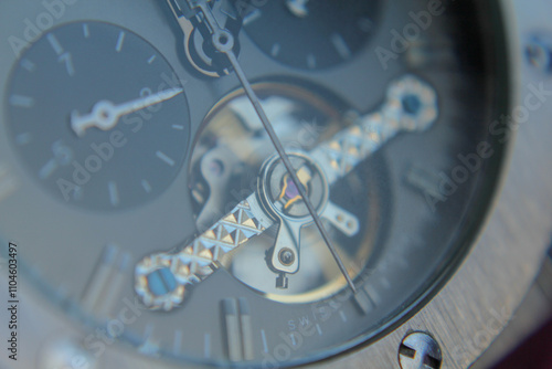 close up of a mechanical watch