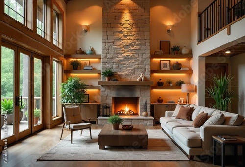 living room with fireplace