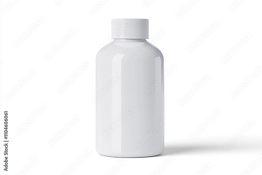 Plain white plastic bottle on clean background for product mockup Plain white plastic bottle on clean background for product mockup