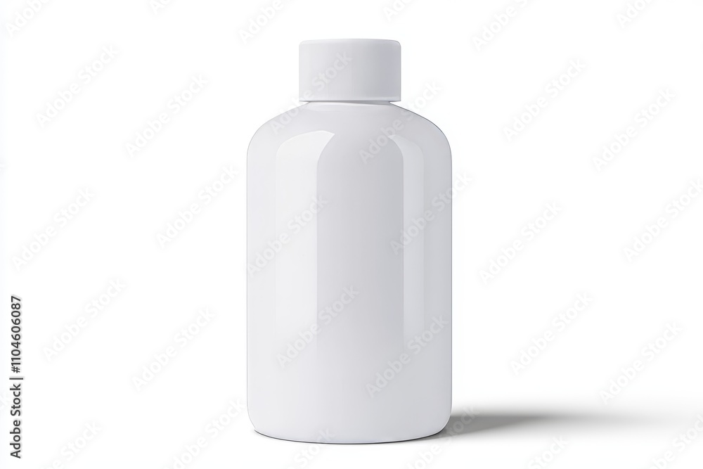 Simple white plastic bottle on plain background Simple white plastic bottle on plain background